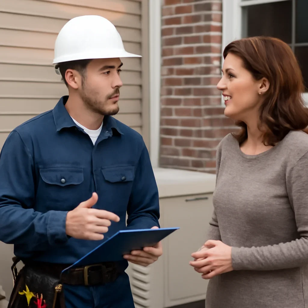 Electrician discussing next steps related to Backup Generator Maintenance Checklist for Victoria Homes