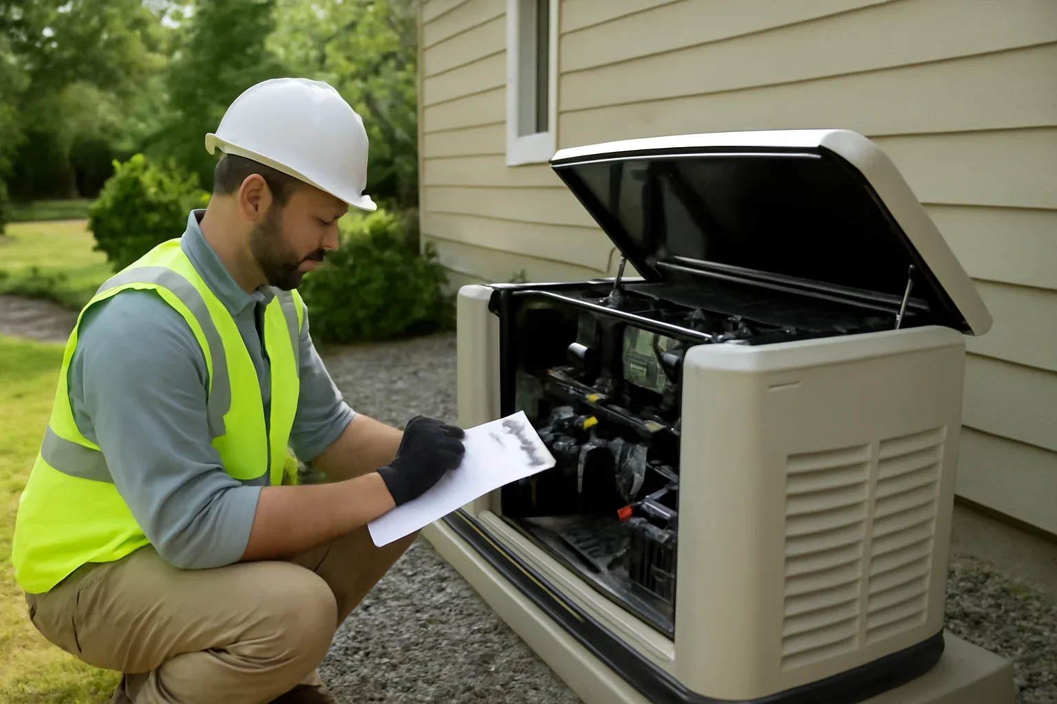 Editorial image illustrating Backup Generator Maintenance Checklist for Victoria Homes