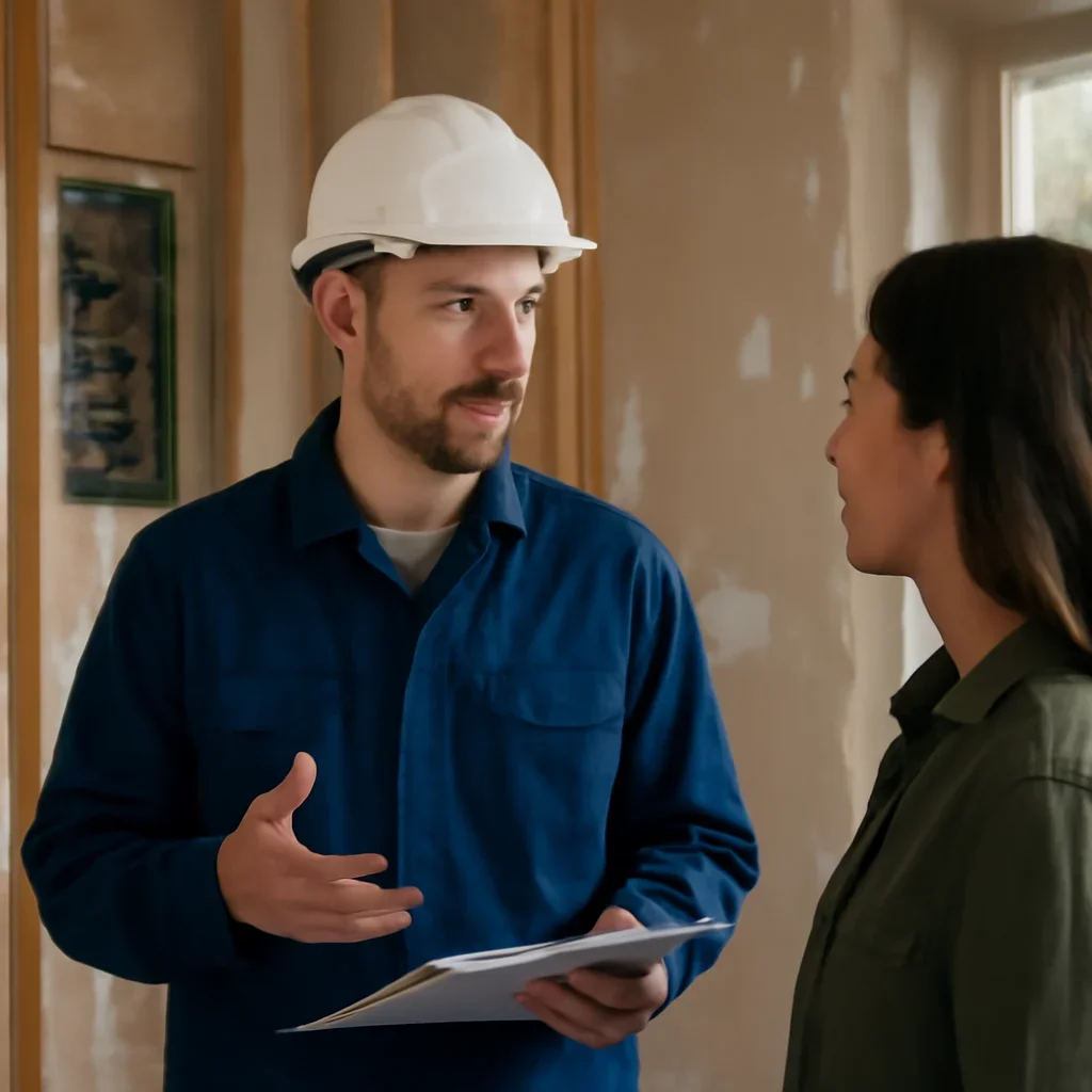 Electrician discussing next steps related to Electrical Planning for a Home Renovation in Victoria