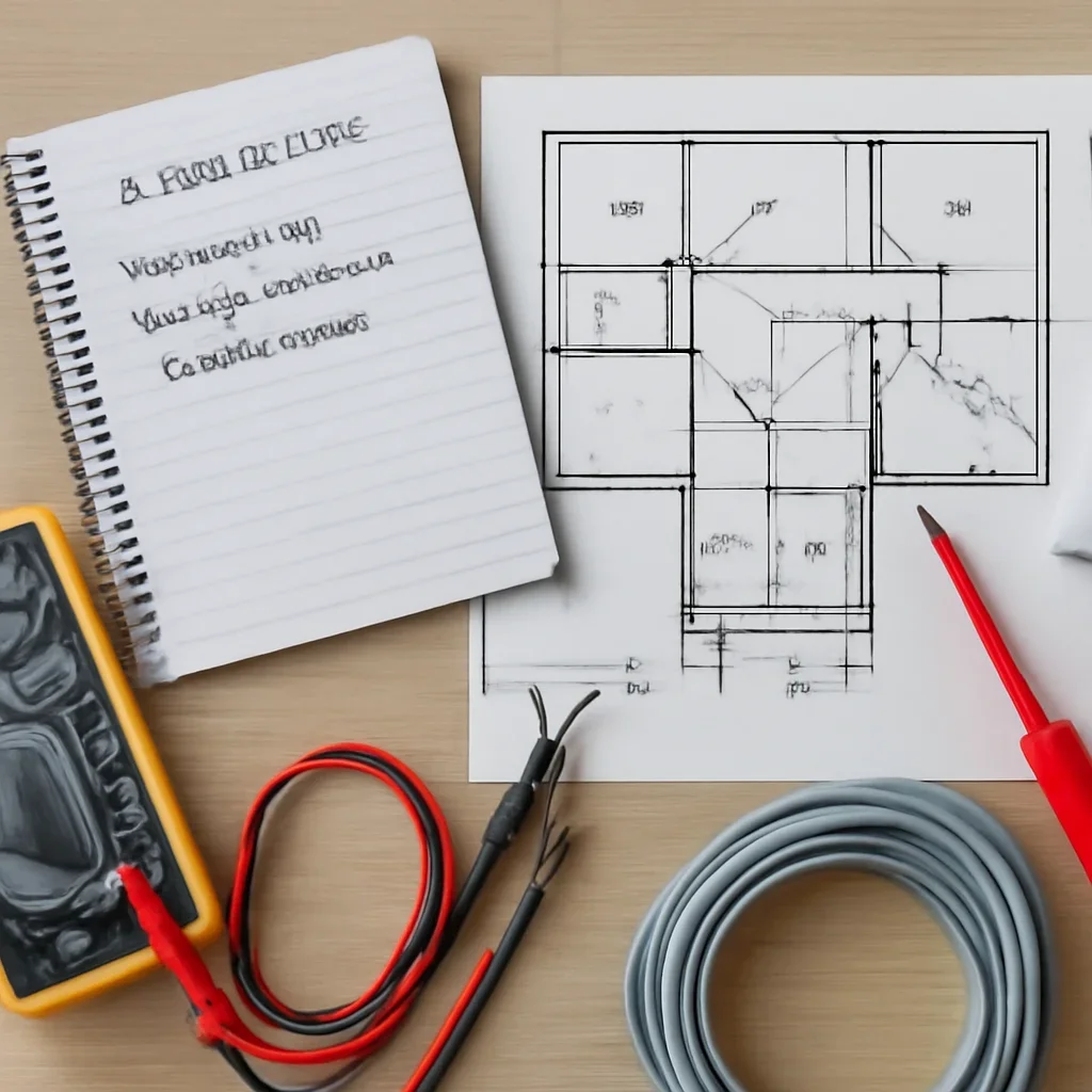 Planning notes and electrical details related to What Does an Electrician Cost in Victoria?