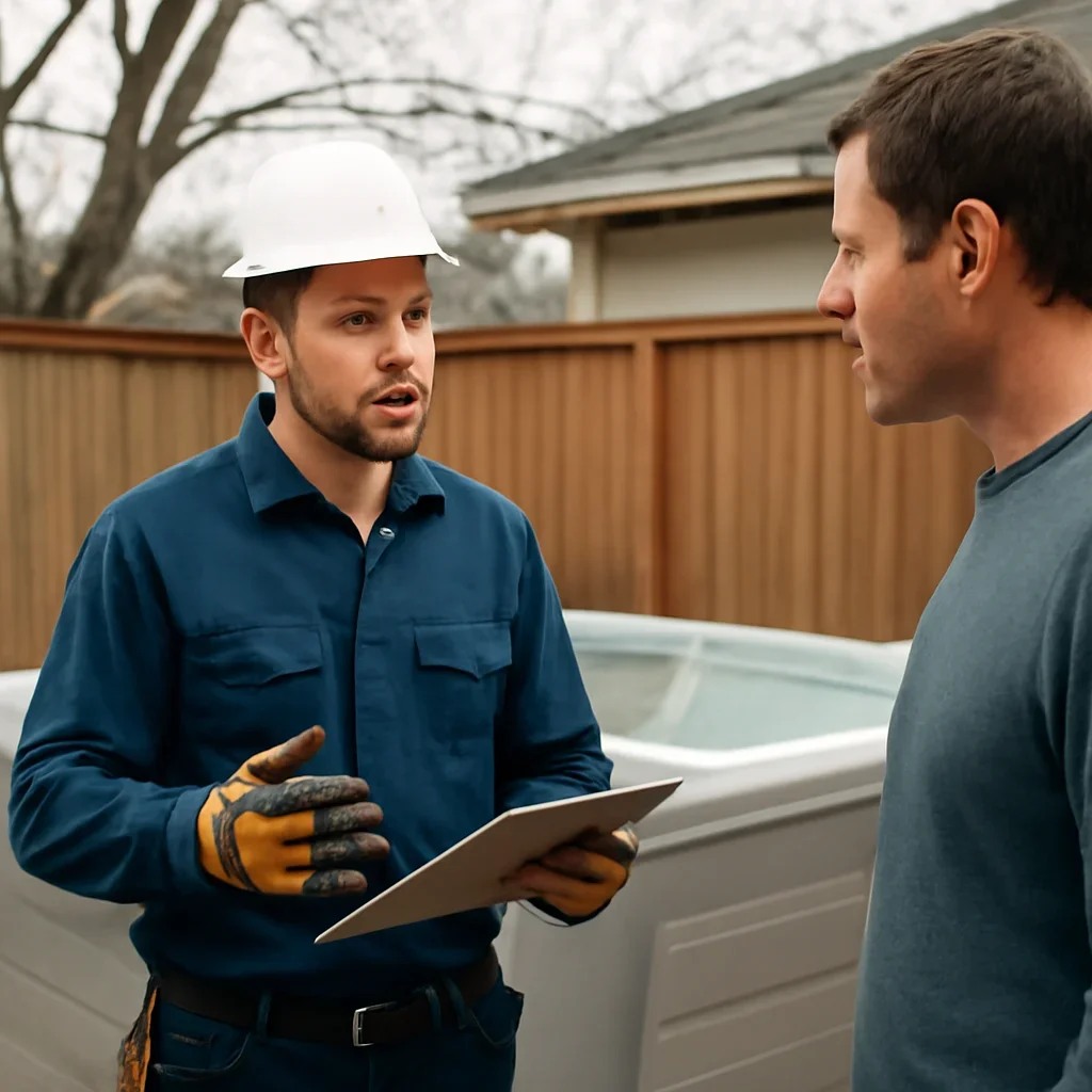 Electrician discussing next steps related to Hot Tub Wiring Cost in Victoria