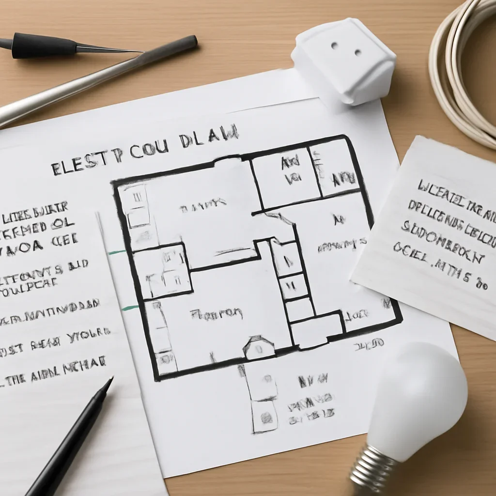 Planning notes and electrical details related to Smart Home Electrical Upgrades for Victoria Homes