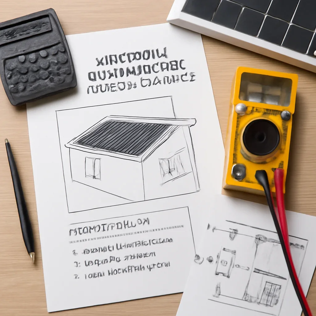 Planning notes and electrical details related to Victoria Solar Panel Installation Guide