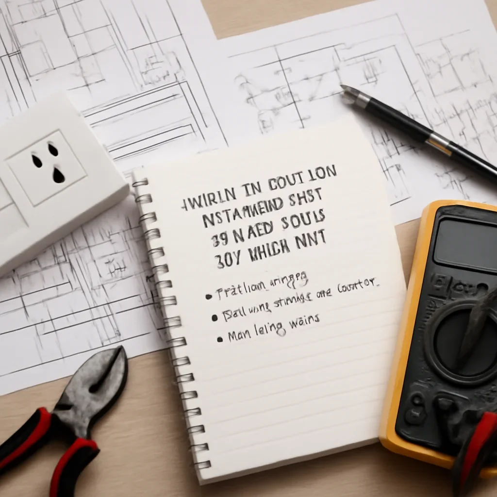 Planning notes and electrical details related to When to Call an Emergency Electrician in Victoria