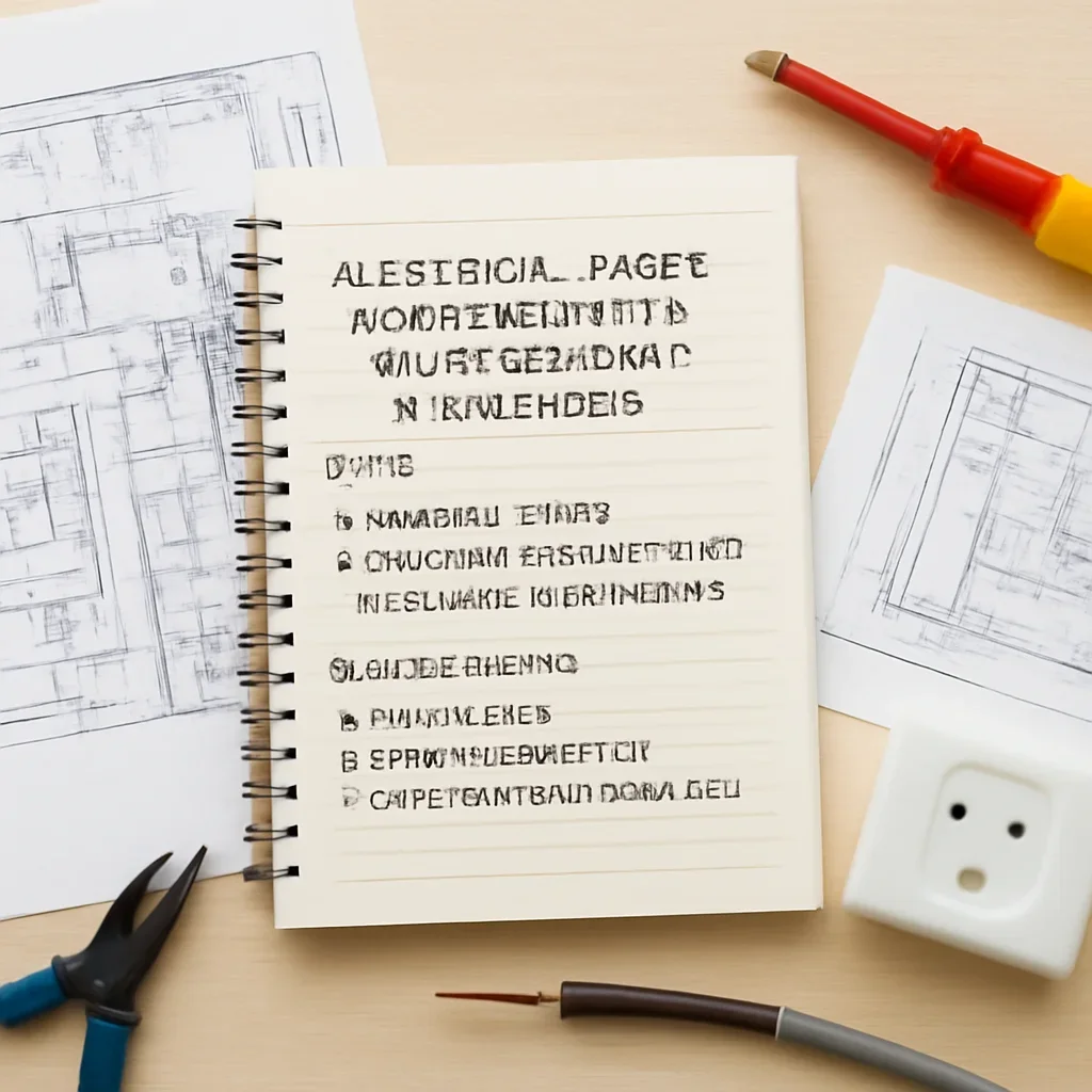 Planning notes and electrical details related to Electrical Panel Upgrade Cost & Requirements in Victoria