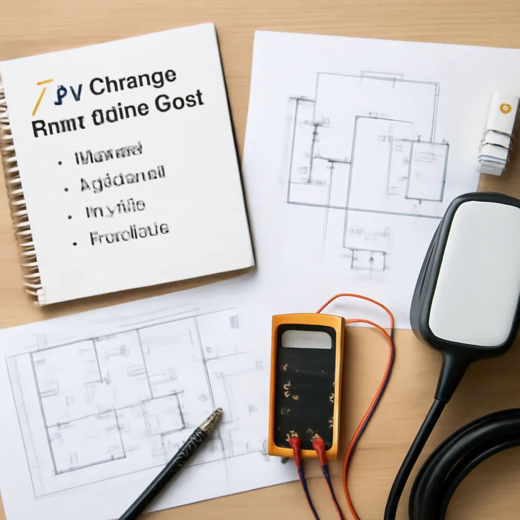 Planning notes and electrical details related to EV Charger Installation Cost in Victoria